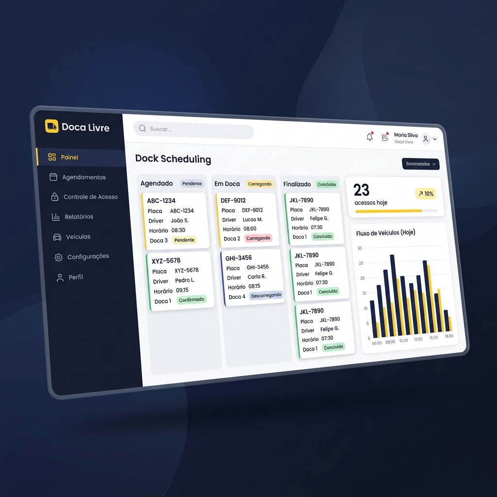 Dashboard Doca Livre - Gestão de Docas e Controle de Acesso